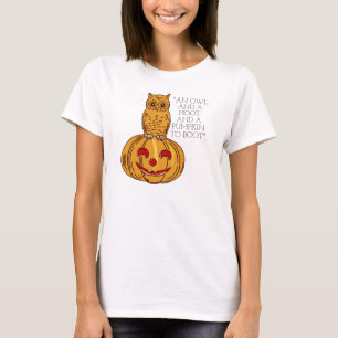 Chouette sur T-shirt Citrouille