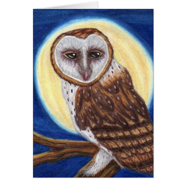 Chouette tachetée Brown sur carte lune (Devant)
