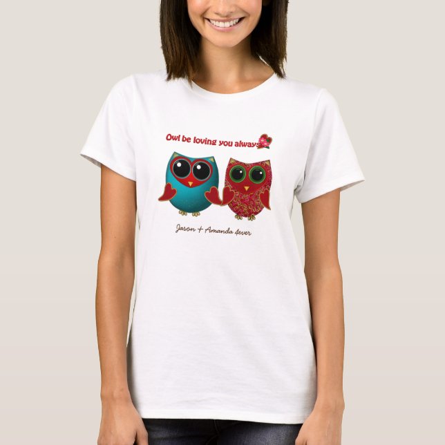 Chouette t'aime Tshirt Dames (Devant)