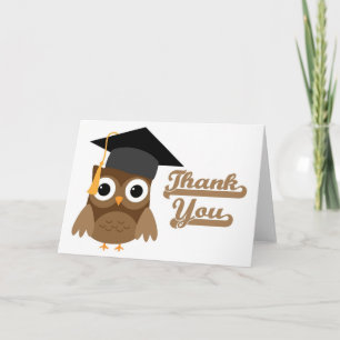 Chouette tawny Brown avec Carte de remerciements d