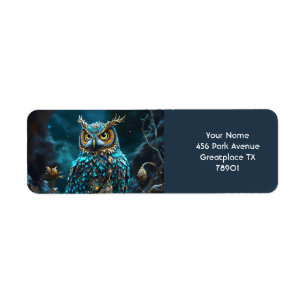 Chouette Turquoise en laiton Imaginaire