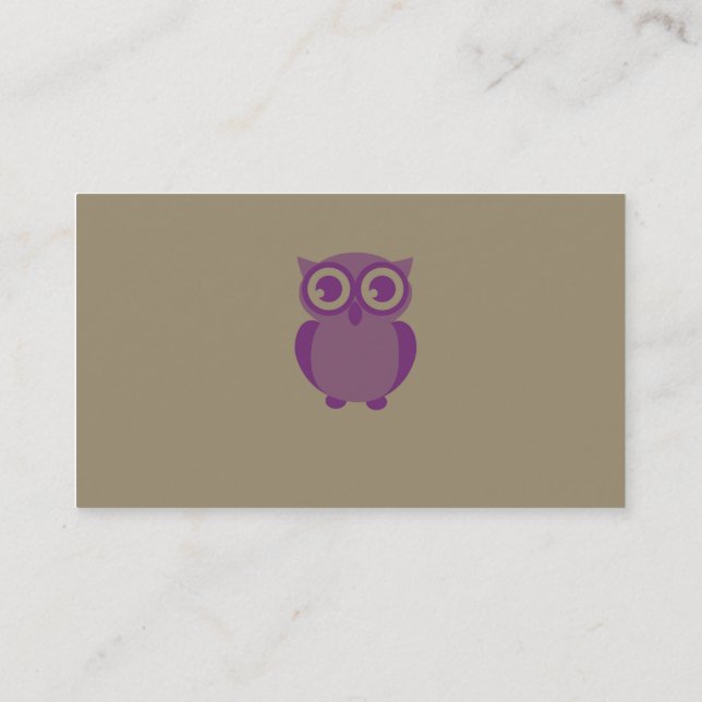 Chouette violette Cartes de visite (Dos)