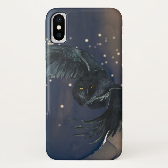 Chouette volante dans la nuit iPhone / coque ipad (Dos)