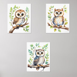 Chouettes d'art mural, Cadeau Neutre Genre Bébé