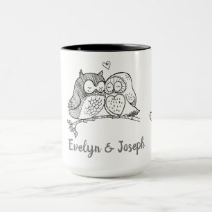 Chouettes personnalisées Aimer la Mug