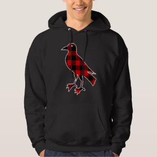 Chough Red Buffalo Plaid Bird Crow Matching PJ Fam Hoodie