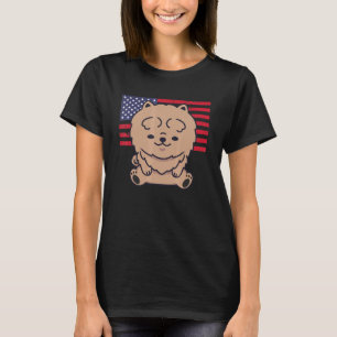 Chow Chow 4th Of July Patriotic Usa American Flag  T-Shirt