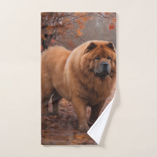 Chow Chow à l'automne Feuilles automne Inspire (Serviette à main)