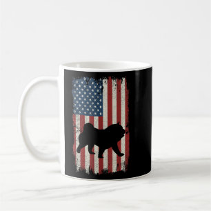 Chow Chow American Flag Usa Dog Puppy Us Coffee Mug