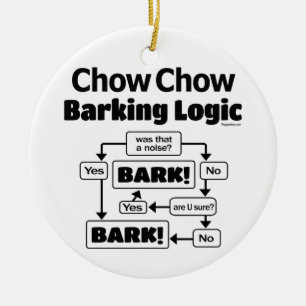 Chow Chow Barking Logic Ceramic Ornament