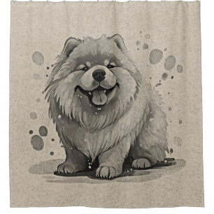 Chow Chow Breed Cartoon Puppy Dog Pose Brown