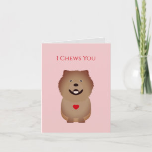 Chow Chow Card, Dog Valentine, Valentine's Day Note Card