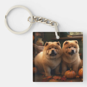 Chow Chow Chiot Automne Citrouille de plaisir