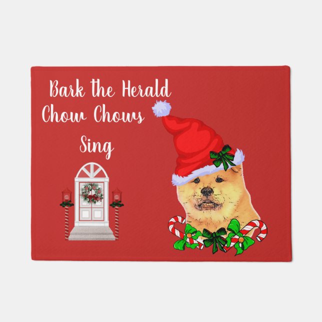Chow Chow Christmas Door Mat (Front)