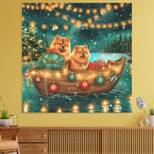 Chow Chow Christmas Festive Voyage Canvas Print