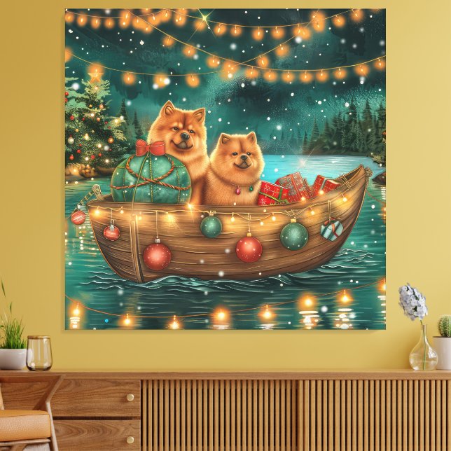 Chow Chow Christmas Festive Voyage Canvas Print (Insitu(LivingRoom))