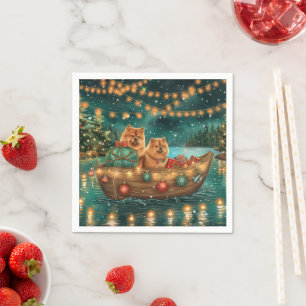 Chow Chow Christmas Festive Voyage Napkin