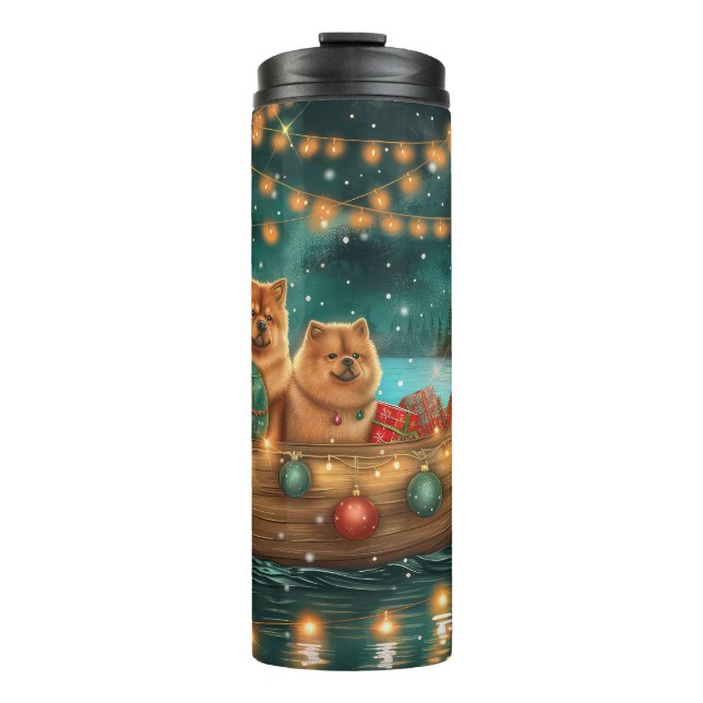 Chow Chow Christmas Festive Voyage Thermal Tumbler (Front)