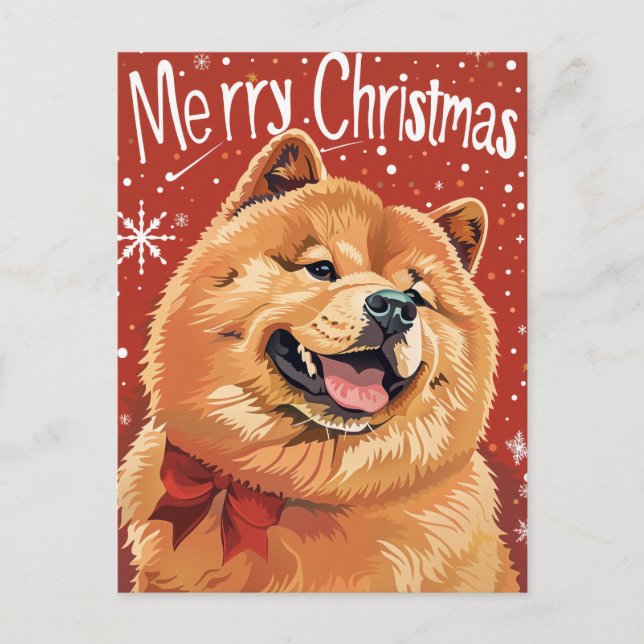 Chow Chow Christmas  Postcard (Front)