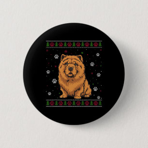 Chow Chow Christmas Sweater Xmas Pet Animal Dog Lo 2 Inch Round Button
