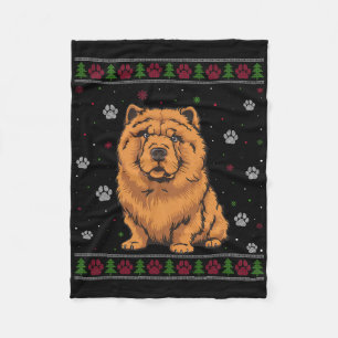 Chow Chow Christmas Sweater Xmas Pet Animal Dog Lo Fleece Blanket