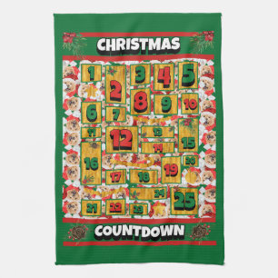 Chow Chow Countdown Christmas Advent Calendar Dog Kitchen Towel