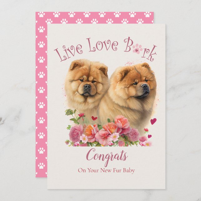 Chow Chow Dog Adoption, Gotcha Day Card (Front/Back)