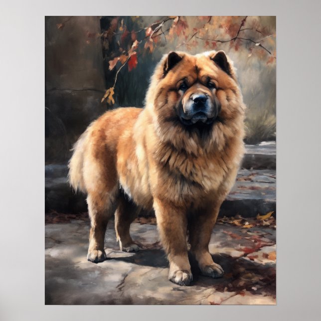 Chow Chow Dog Art Print Poster (Front)
