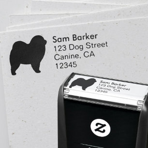 Chow Chow Dog Breed Silhouette Return Address Self-inking Stamp