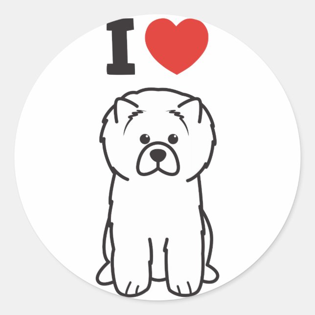 Chow Chow Dog Cartoon Classic Round Sticker (Front)