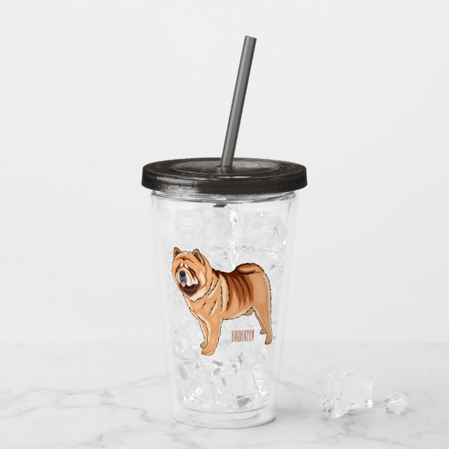 Chow Chow dog cartoon illustration Acrylic Tumbler (Back Ice)