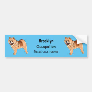 Chow Chow dog cartoon illustration Bumper Sticker