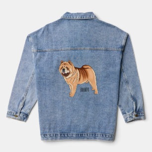 Chow Chow dog cartoon illustration Denim Jacket