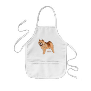 Chow Chow dog cartoon illustration Kids Apron