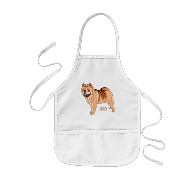Chow Chow dog cartoon illustration Kids Apron (Front)