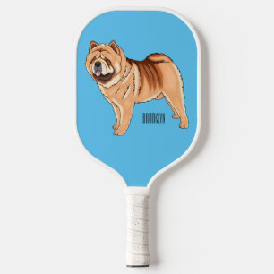 Chow Chow dog cartoon illustration  Pickleball Paddle