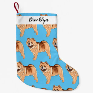 Chow Chow dog cartoon illustration Small Christmas Stocking