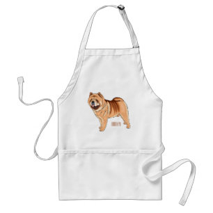 Chow Chow dog cartoon illustration  Standard Apron