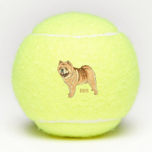 Chow Chow dog cartoon illustration  Tennis Balls