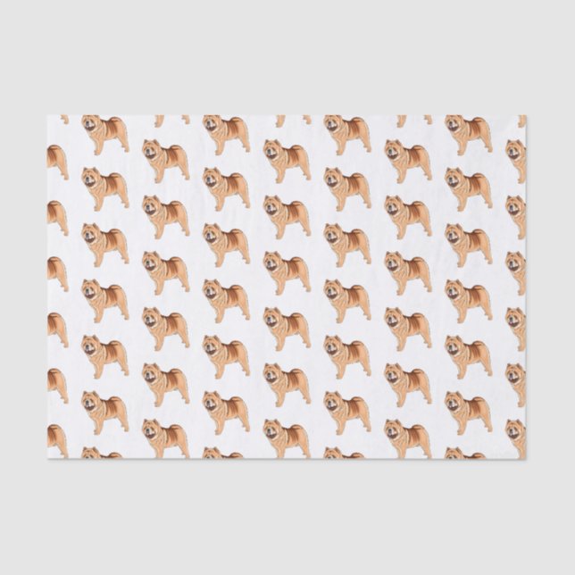 Chow Chow dog cartoon illustration  Tissue Paper (Front)