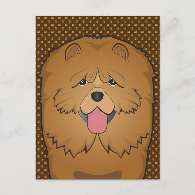 Chow Chow Dog Cartoon Paws Postcard (Front)