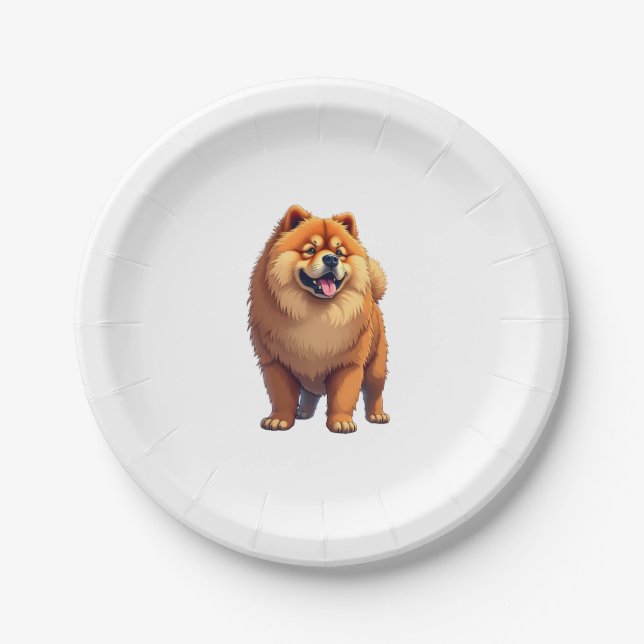Chow Chow Dog Chinese Dog Breed for a Chow Chow Co Paper Plate (Front)