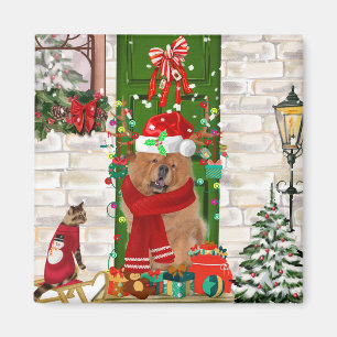 Chow Chow Dog Christmas Magnet