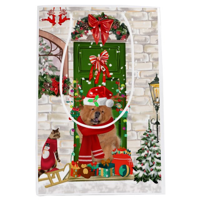 Chow Chow Dog Christmas   Medium Gift Bag (Front)