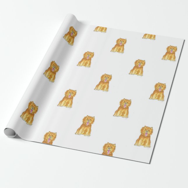 Chow Chow Dog Gift Wrapping Paper (Unrolled)