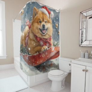Chow Chow Dog in Sledge Let it Snow Christmas