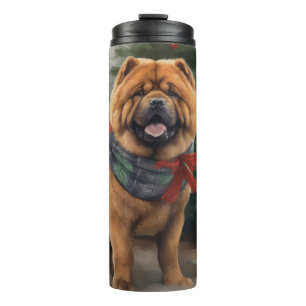 Chow Chow Dog in Snow Christmas Thermal Tumbler