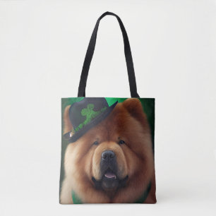 Chow Chow Dog in St. Patrick's Day Dress Tote Bag