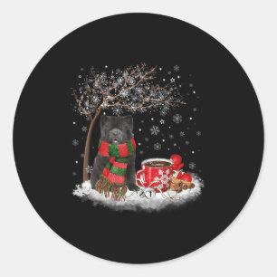 Chow Chow Dog In The Snow Christmas Winter Xmas Tr Classic Round Sticker