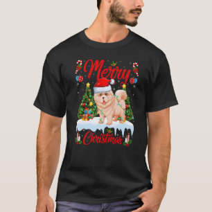 Chow Chow Dog Lights Xmas Tree Santa Chow Chow Chr T-Shirt